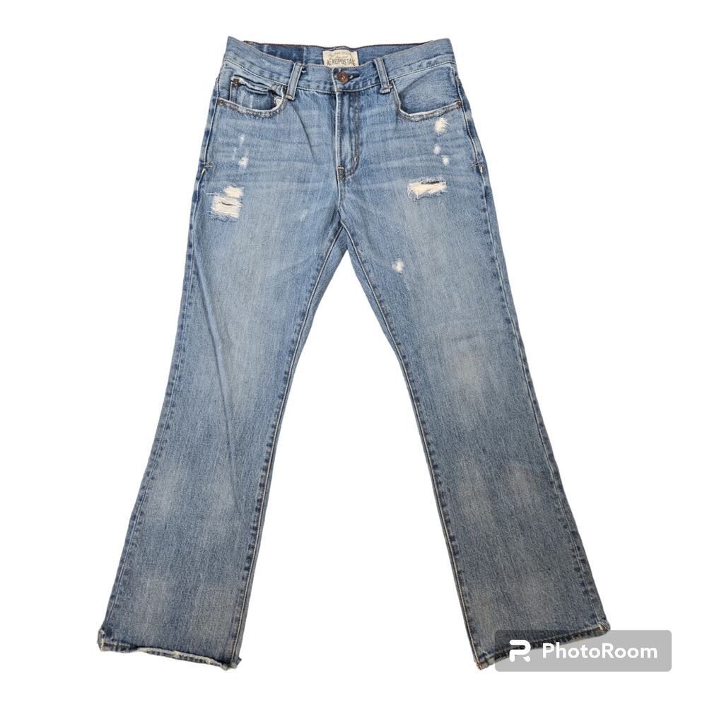 Aeropostle Driggs 29/30 Slim Bootcut Cotton Distressed EUC Staple Basic Jeans